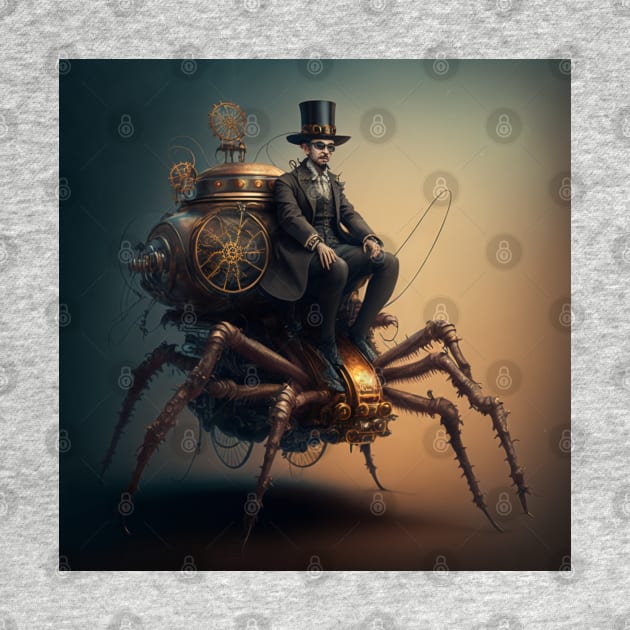 Steampunk spider rider mechanical robot steampunk animal by SJG-digital